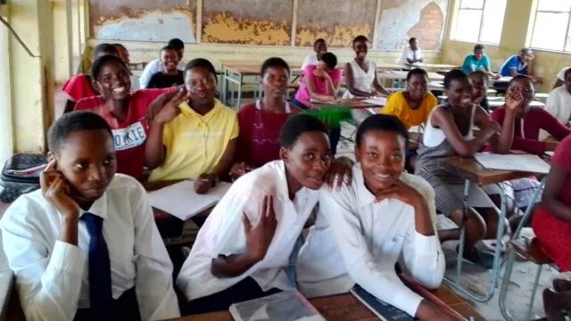 Pupils in class at Sesheke Sec School